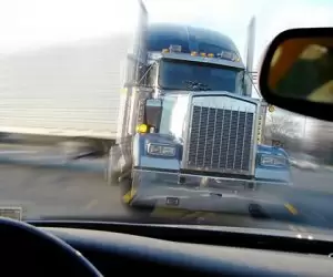 truch overshoot accident
